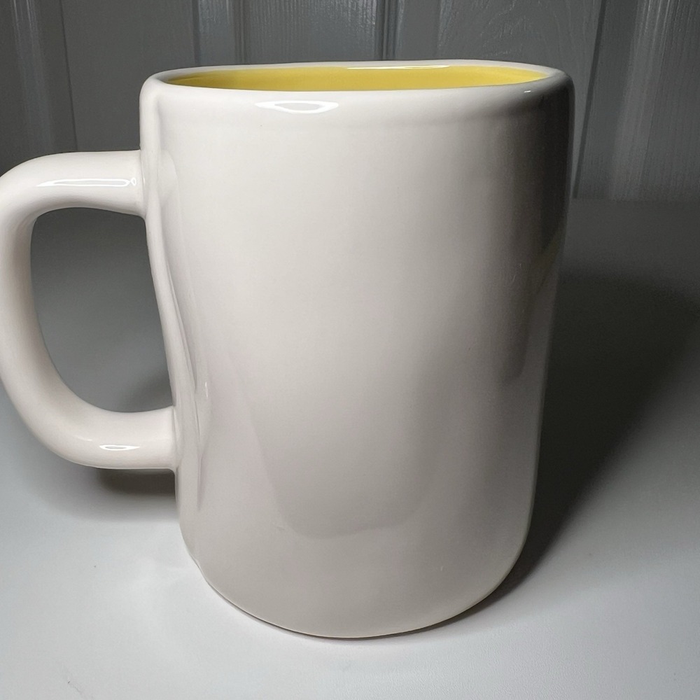 Rae Dunn "HELLO SPRING" Ivory Mug with Yellow Interior Large Letters Brand New - Picture 4 of 9